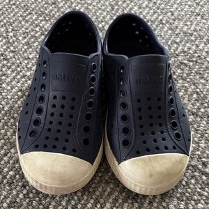 Native blue Perforated Slip-Ons with Cream Sole